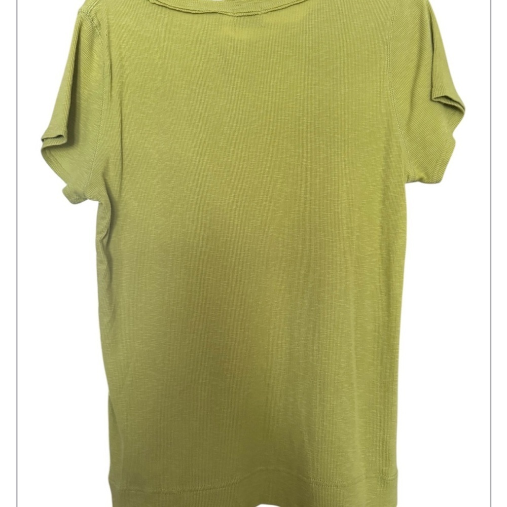 Chico's Chartreuse Green Ribbed Knit Top - Picture 2 of 4